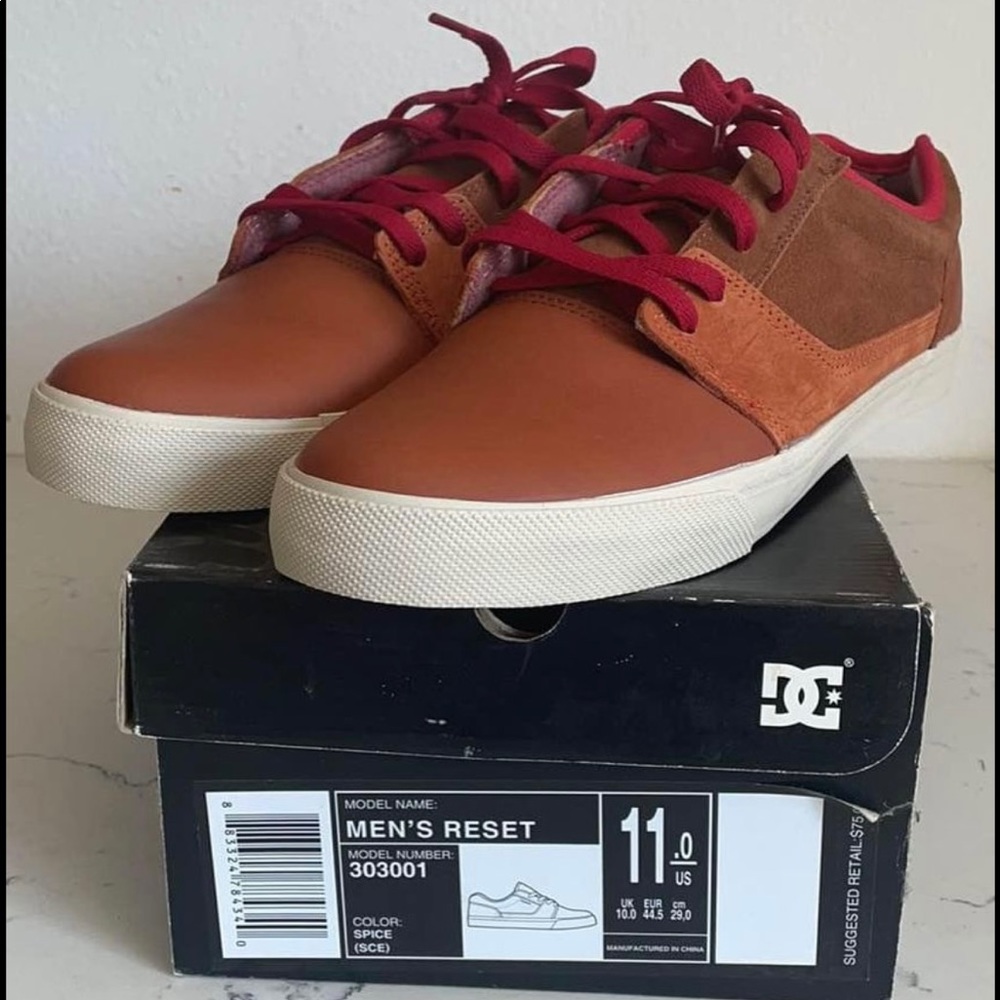 DC rust colored skate shoes